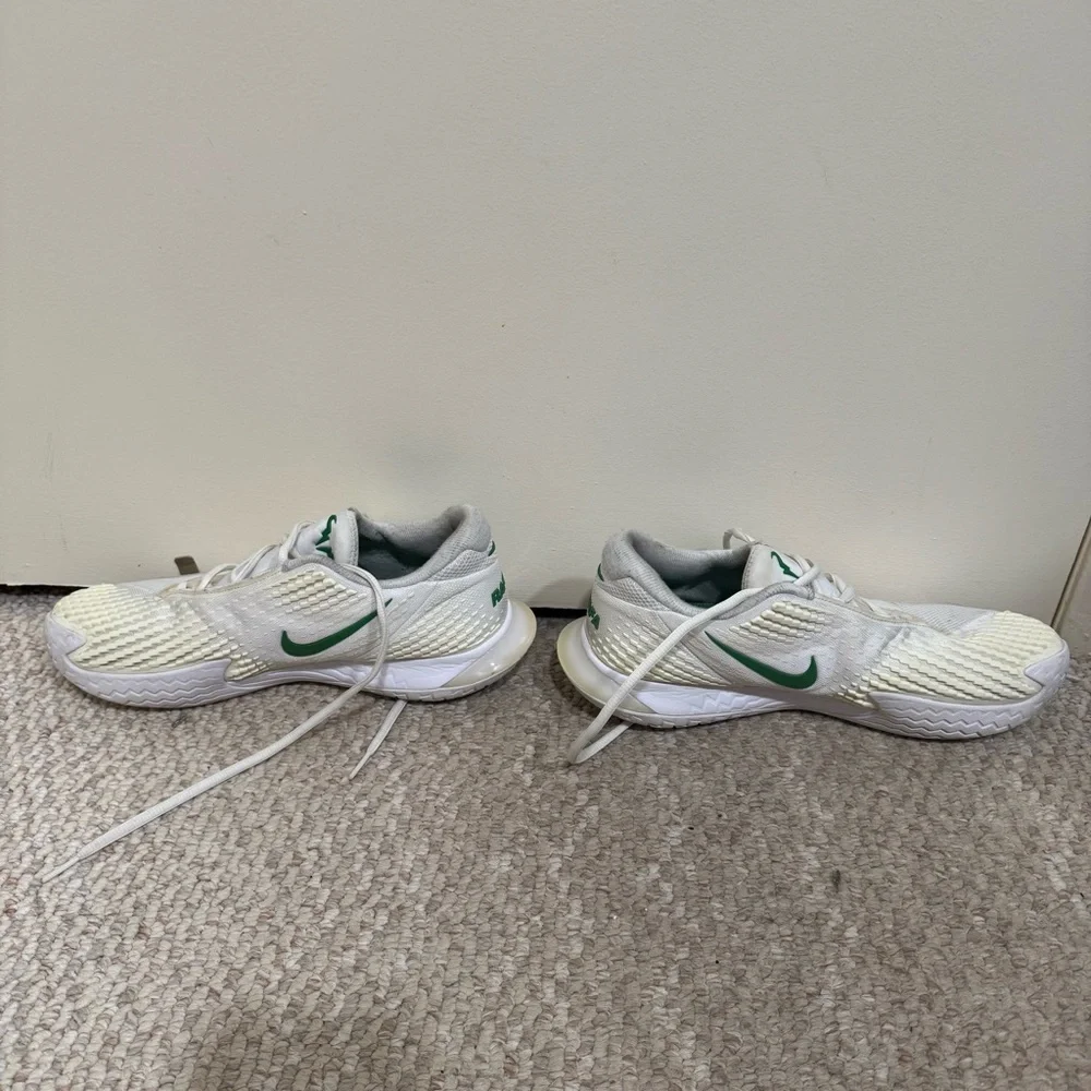 Nike Court Zoom Vapor 4 Rafa Nadal White and Kelly Green Sneakers Men’s Size 8.5